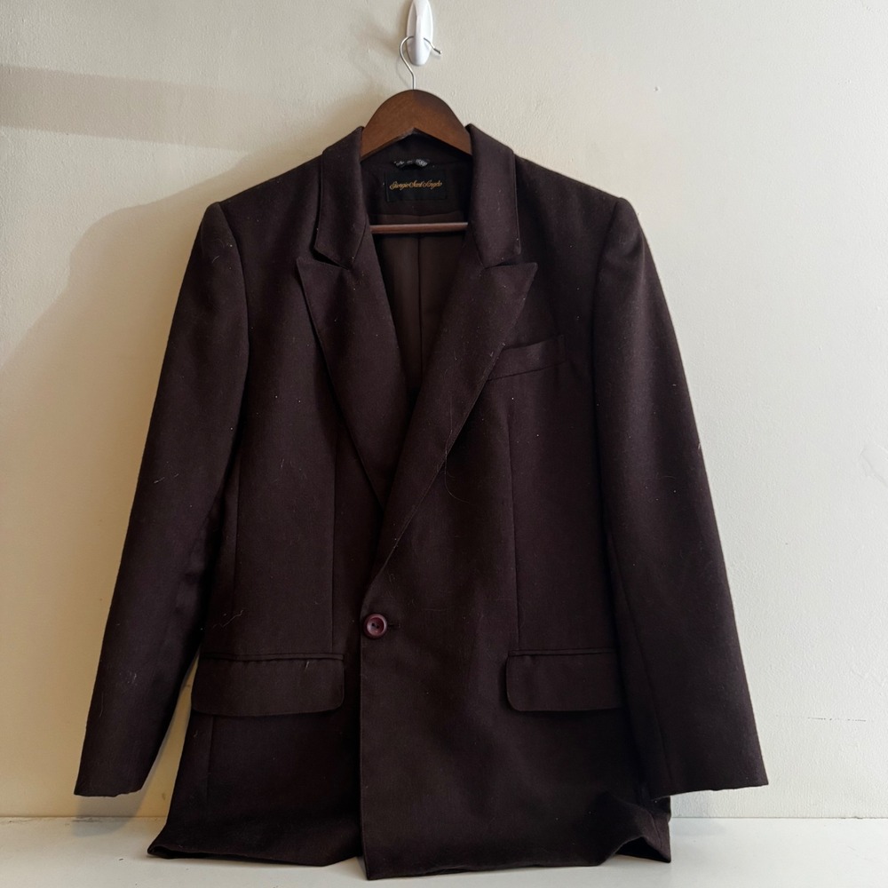 VTG Giorgio Sant Angelo Women's Chocolate Brown 100% Wool Blazer Sz 6 Fall